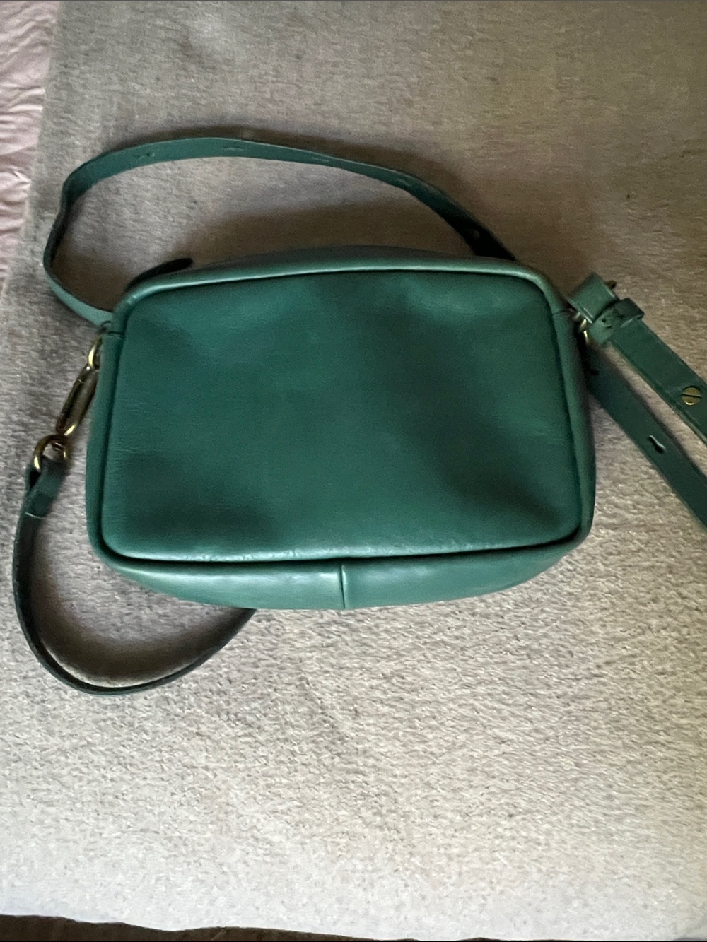 Madewell leather crossbody bag in Kelly green